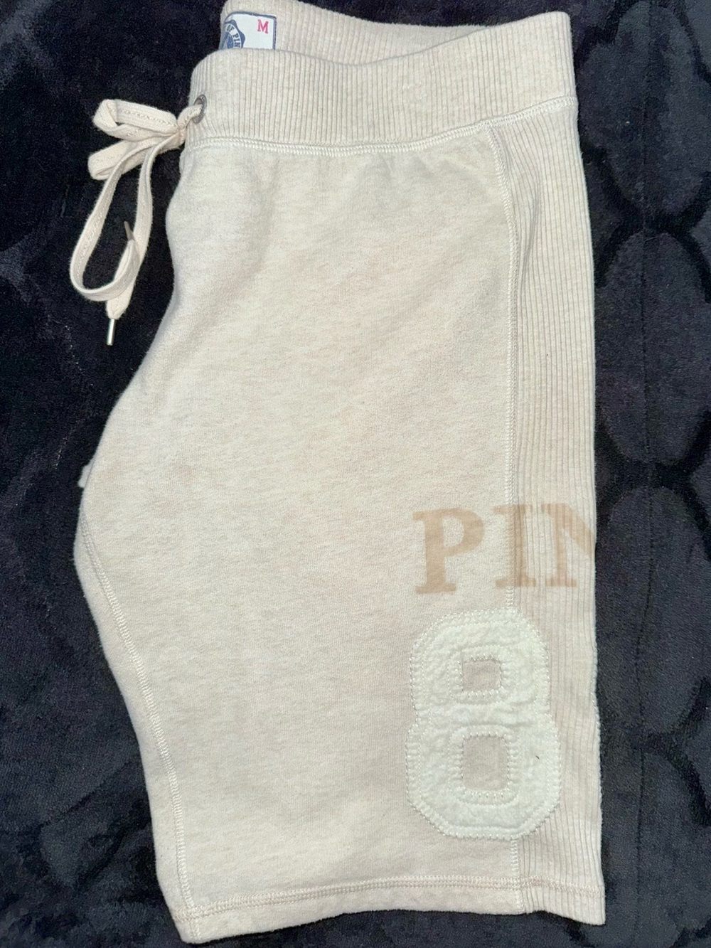 PINK Victoria's Secret Cream Sweat Shorts with Appliqué 8